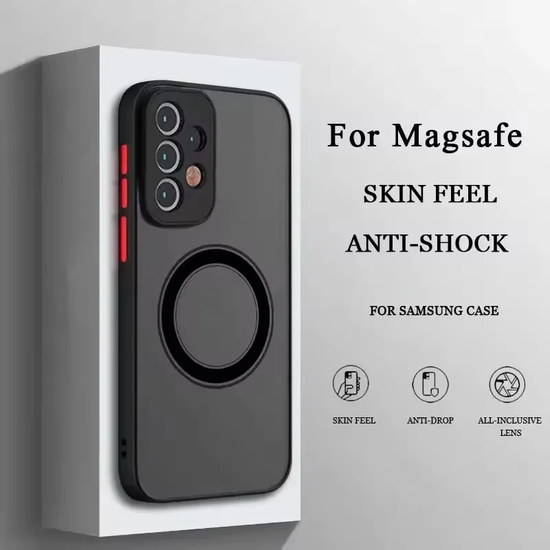 Luxus Magnetische Drahtlose Lade Fall Für Samsung A53 A54 A55 A52 A52S A35 A34 A33 A32 A14 A12 A13 A71 5G stoßfest Matte Abdeckung – Detail 7