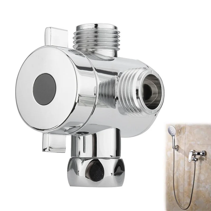 1/2 Inch Bathroom Three Way Connector T-adapter Adjustable Shower Arm Mounted Shunt Diverter Valve For Toilet Bidet Shower Head