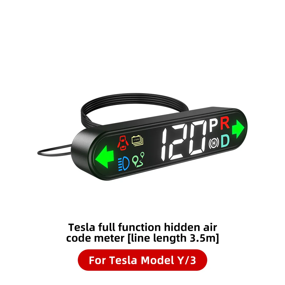 Automotive Head-Up Smart Display for Tesla 3 Model Y Air Code Meter LCD Instrument Modification Dedicated HUD Accessories 2023