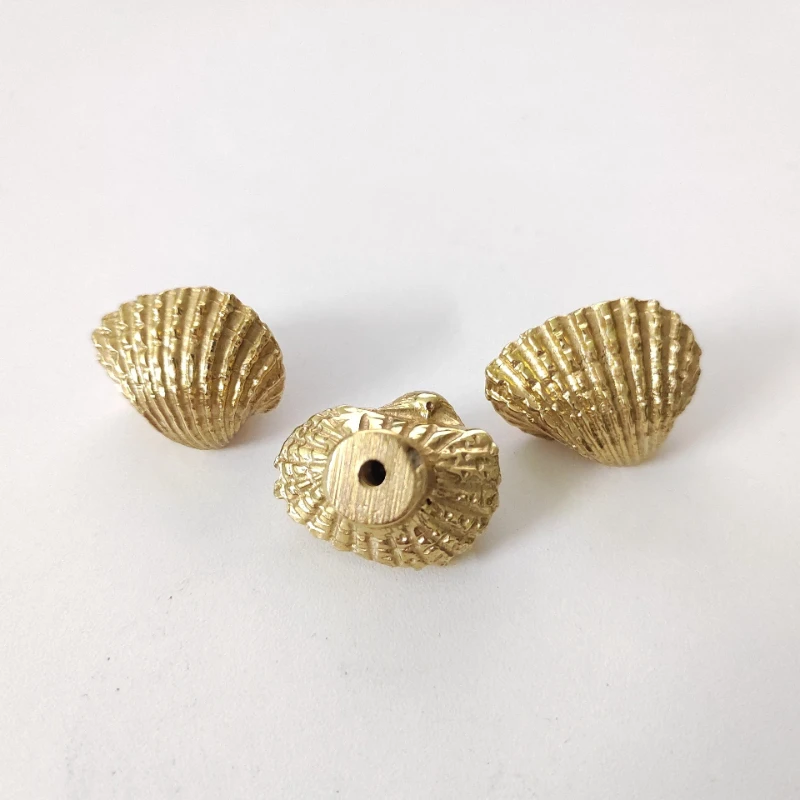 Brass furniture handles shell drawers doors wardrobes dressing table shoe storage wine cabinets single hole hardware handle knob
