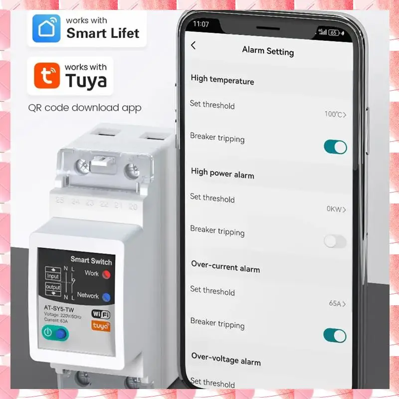JAJA Tuya Smart Circuit Breaker 2P 63A Fernbedienung Von Haushaltsgeräten Für Smart Leben APP CNMIBO