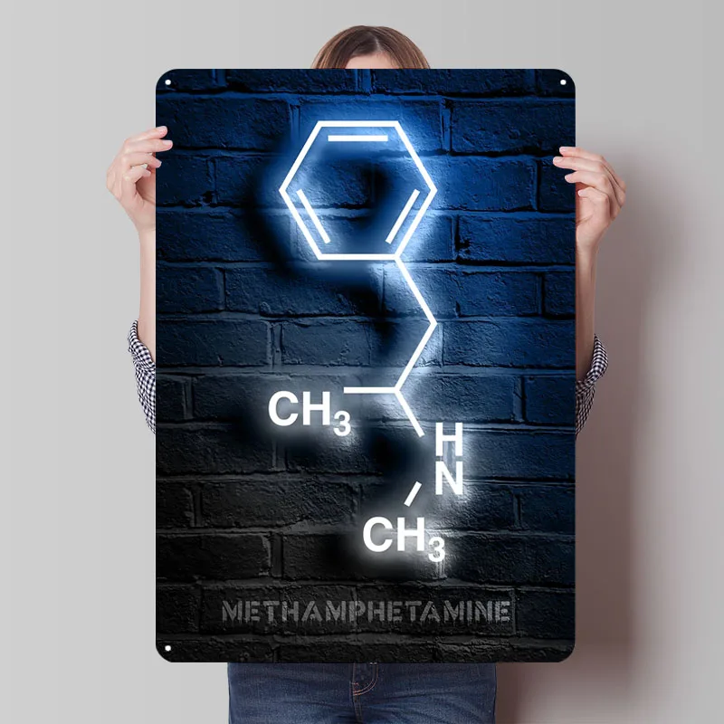 ميث الميثامفيتامين المعادن المشارك خمر الديكور غرفة المعيشة تخصيص معدن القصدير علامات للمنزل جدار الفن الديكور الرجعية