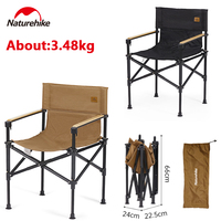 Naturehike Ultralight Thickened Cotton Chair Aluminum Alloy Bracket Folding Portable Camping Adjustable Height Outdoor Armchair