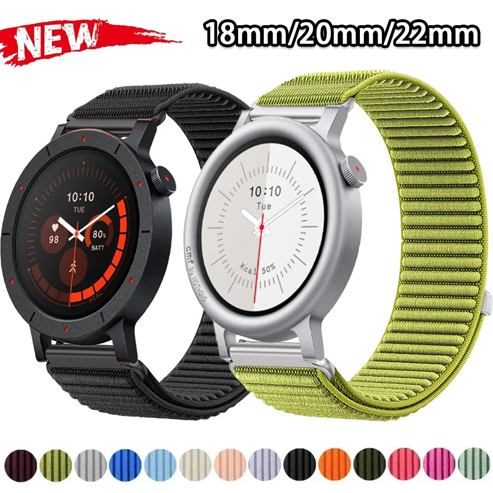 18mm 20mm 22mm Nylon Loop Strap For CMF Watch 3 Pro 2 Wave Bracelet For Suunto Vertical 2/1-Race 2/1 Wristband COROS PACE 4-3-2