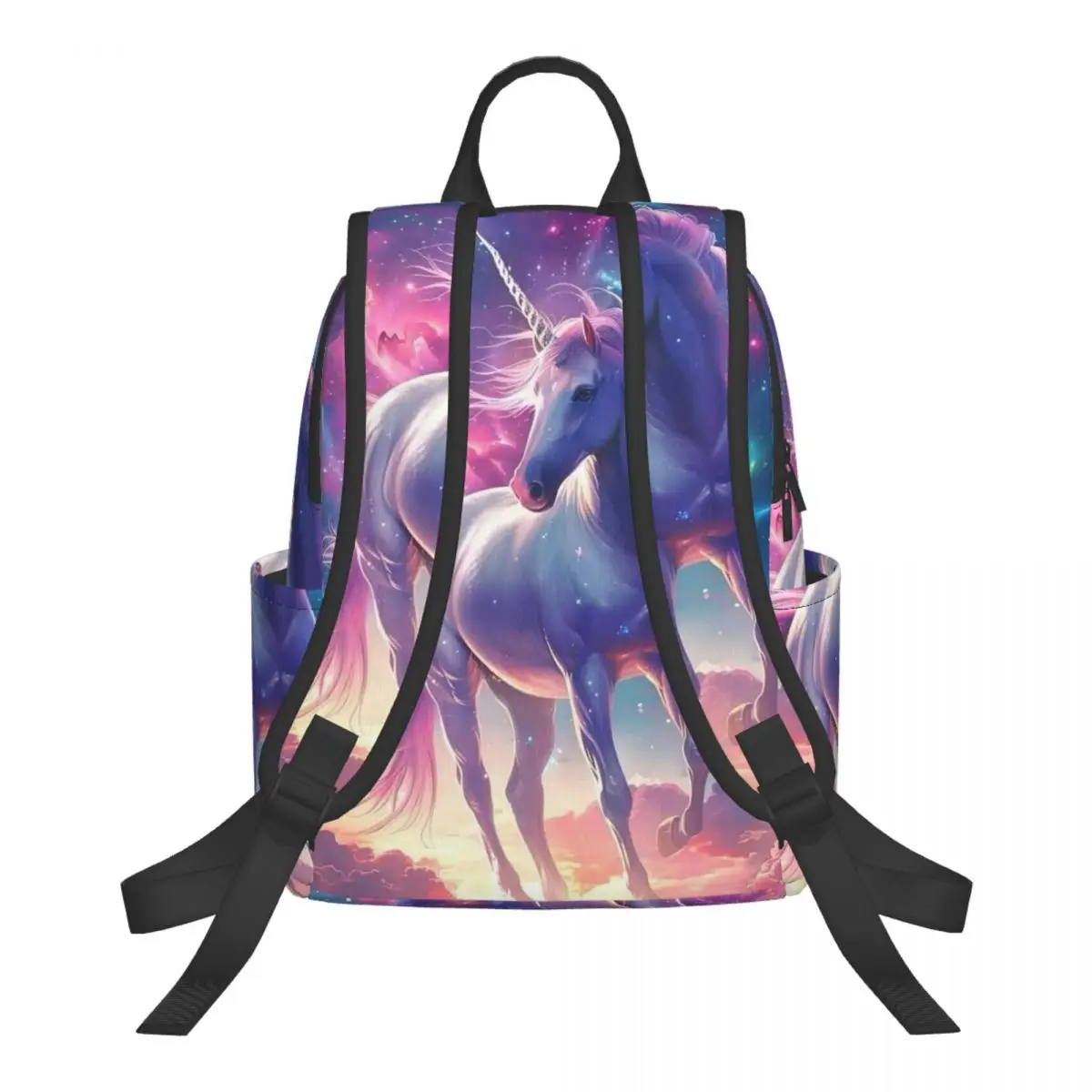 Starry Sky Galactic Colorful Unicorn Student Backpack School Bag Hiking Travel Daypack for Men Women Bookbag Shoulder Bags