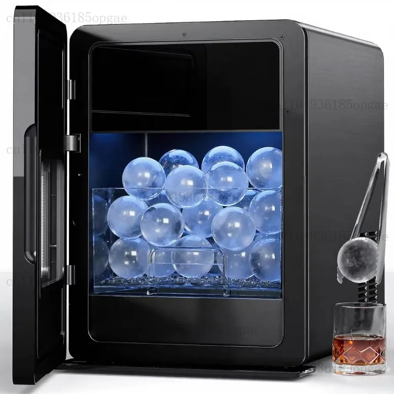 2-Inch Ice Hockey Cube Maker - Stainless Steel 4-Piece Sphere 144 Pieces/Day 35 Minutes 1.6L Water Tank 260W Self-Cleaning