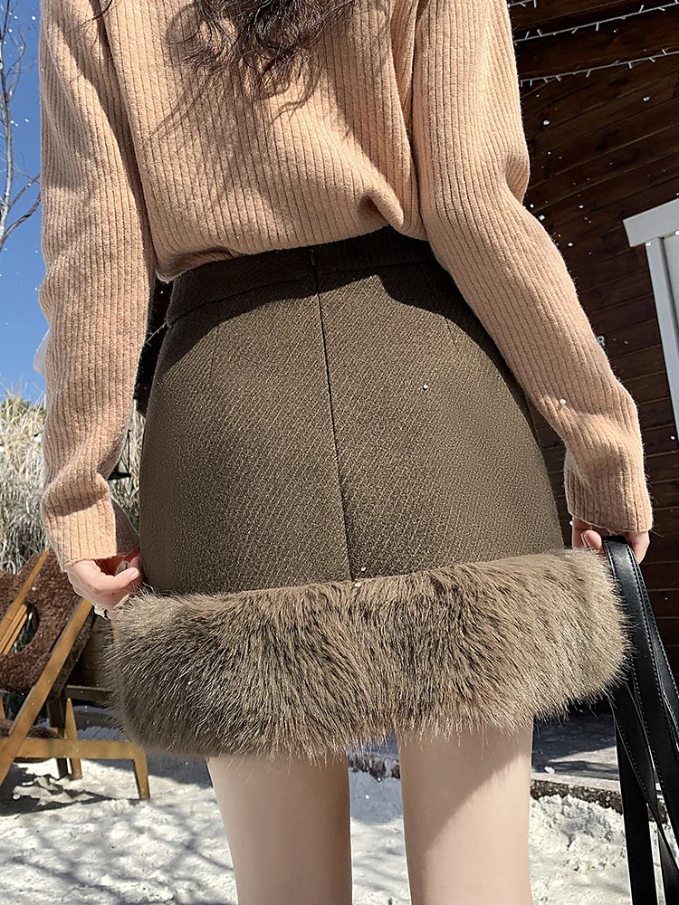 Fashion Sweater Skirts Women High Waist Mini Pleated Skirts Female Bow Short Skirts Korean Style Knitted Skirts 2024 New Fall