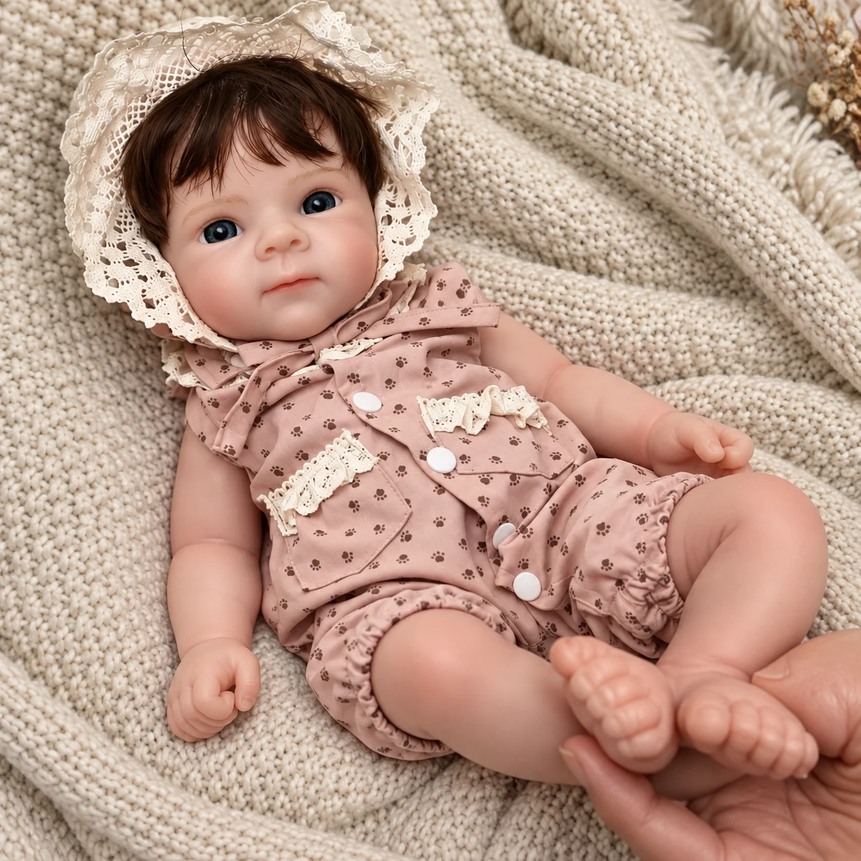 50cm Reborn Girl Doll Full Body Silicone with Rooted Hair and Open Eyes Realistic Newborn Gift for Collectors and Birthday Gifts