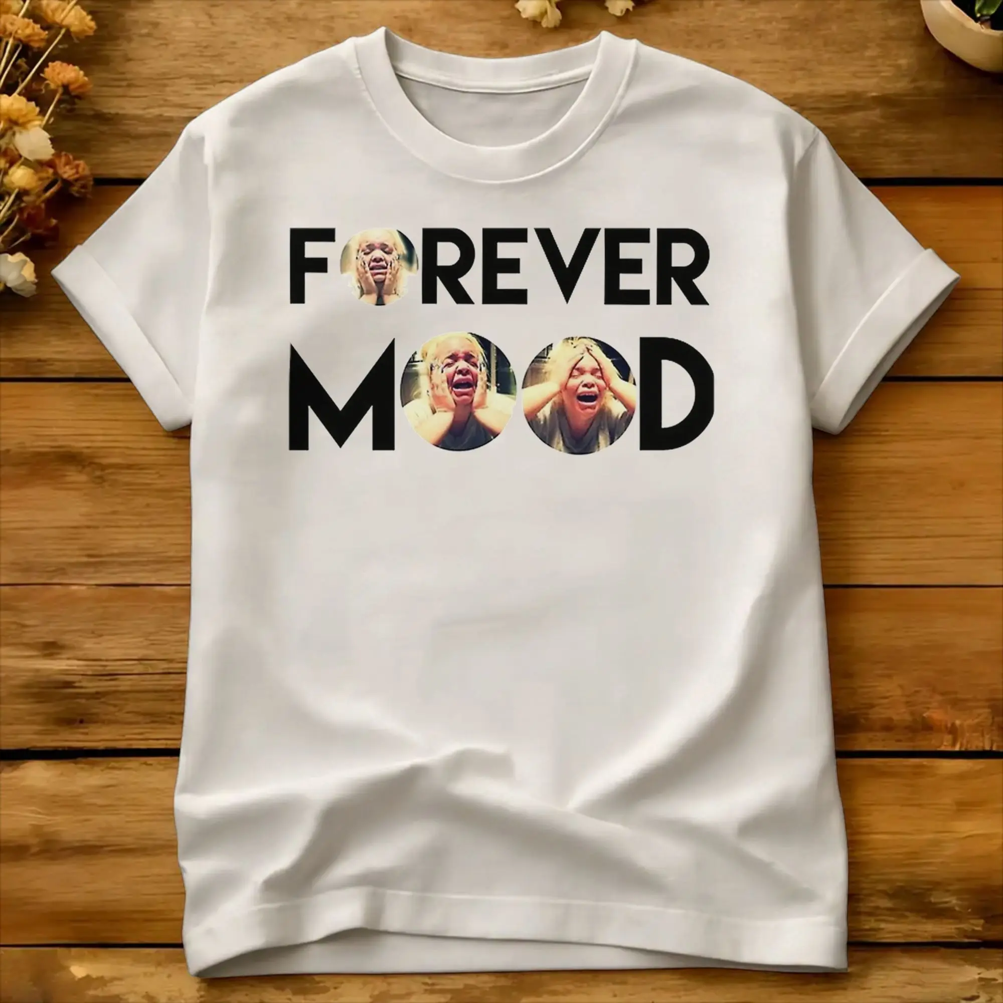 Trisha Paytas Crying Forever Mood  Cotton T Shirt For Men's Summer  Y2K Fun T Shirts Hip Hop Tees Oversize Print Tops