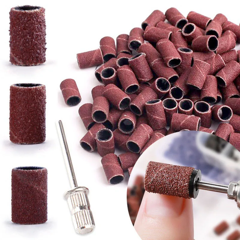 Elétrica Unhas Bandas de Lixamento Broca Manicure Elétrica Moagem Cabeças Remoção uv Gel Polonês Ferramentas Abrasivas 80 120 180grit