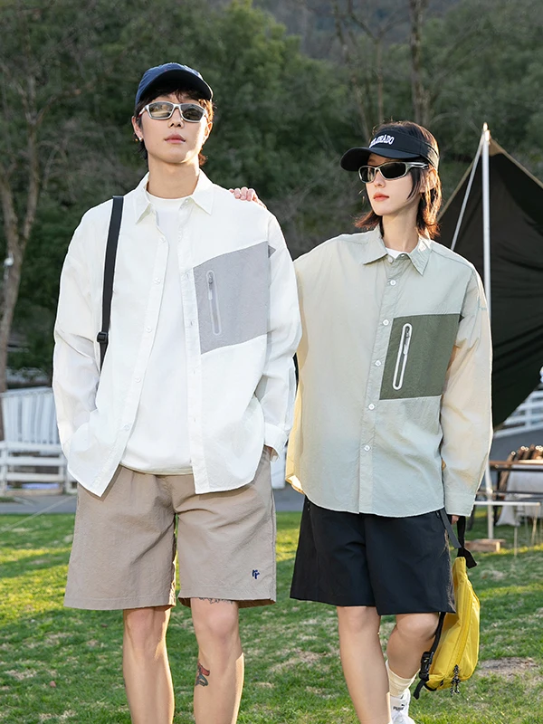 

Мужская летняя одежда из ледяного шелка для активного отдыха: быстросохнущая, с УФ-защитой, повседневная, свободного кроя, с длинным рукавом, охлаждающая, модная, солнцезащитная