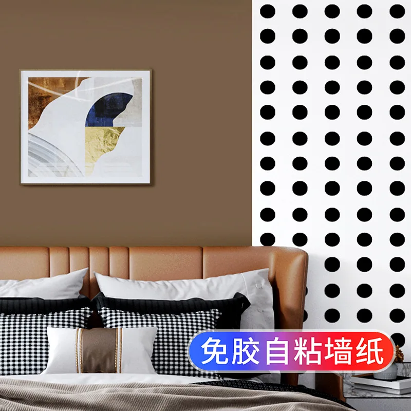 Brown Polka Dot Wallpaper Self Adhesive Waterproof Moisture Resistant Washable Wall Stickers for Home Decor 2025 New Wallpaper