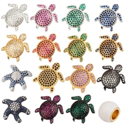 Sea Tortoise Turtle Star Fish Animal Bead ，Spacer Beads Charms/ Micro Pave Bead/Cubic Zirconia CZ Space Beads ,19mm Q47