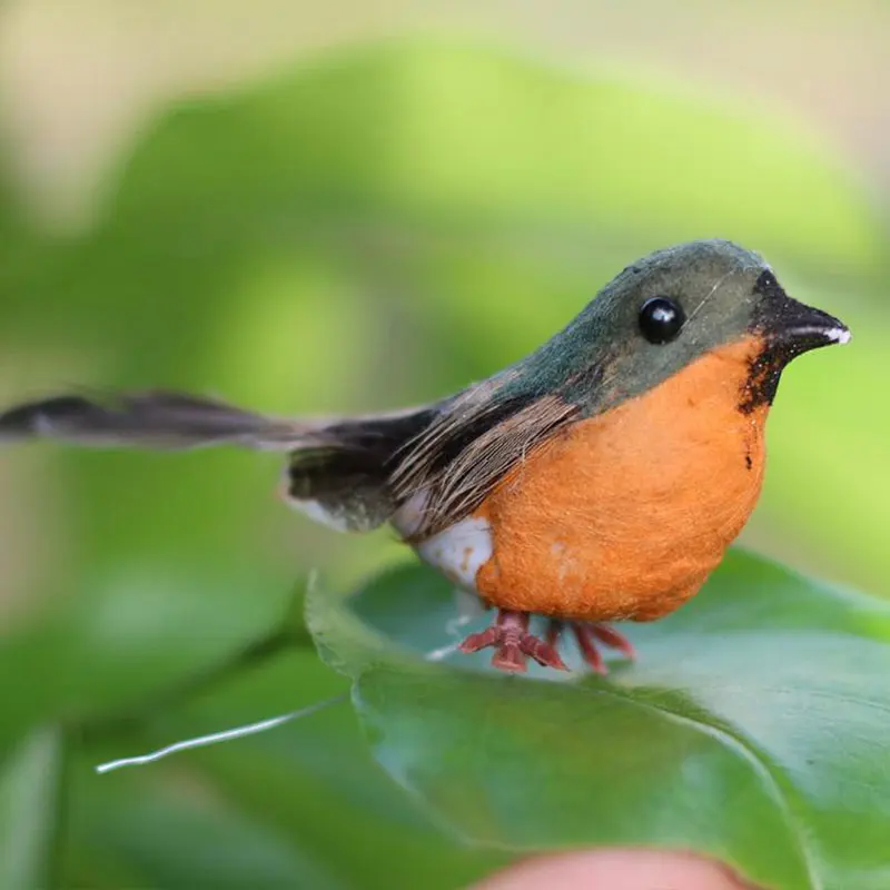 1Pcs Robin Bird Christmas Mini Artificial Bird Christmas Tree Decorations