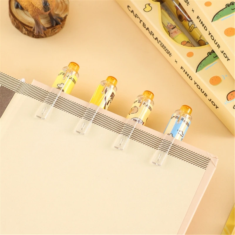 4 шт., гелевая ручка с героями мультфильмов, выдвижная гелевая ручка, пишет гладко, быстро сохнет