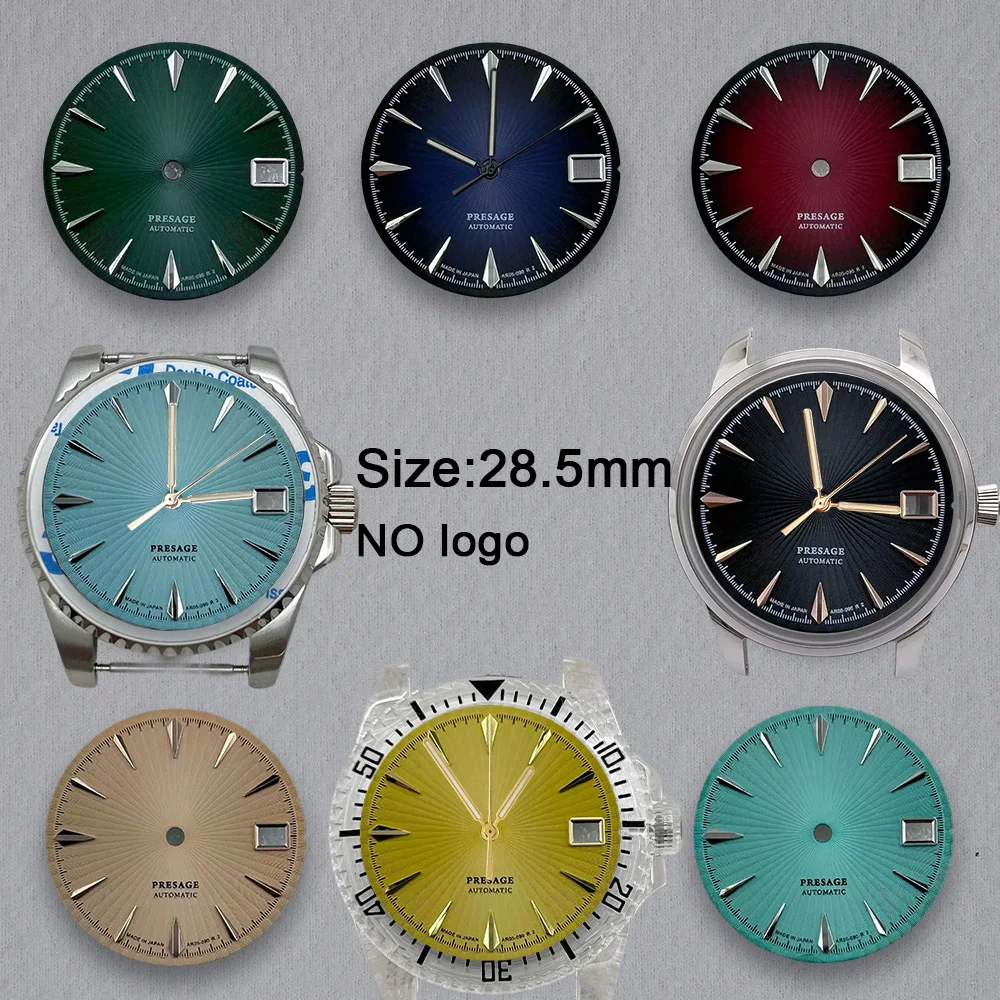 No Logo 28.5mm Cocktail Dial For NH35 Movement No Luminous Custom Logo Watch Dials Hands Accessories Repair Tools