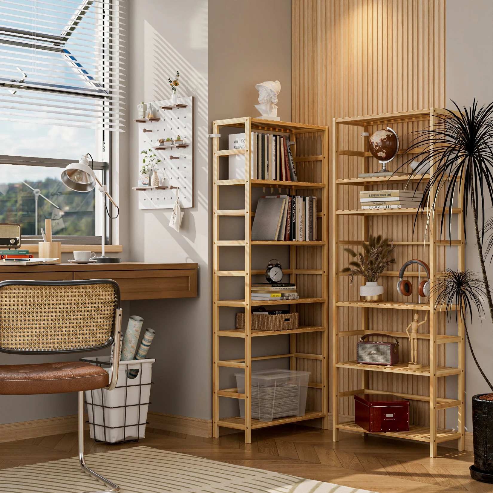Freestanding Bamboo Bookcase Storage Shelf 6-Tier Bathroom Kitchen Shelving Unit Rack Organizer image 6