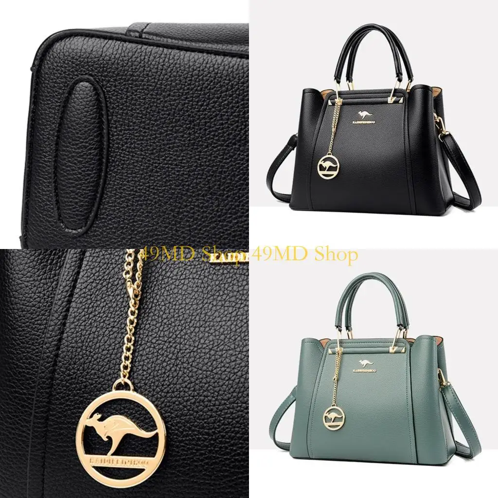 

49MD Women PU Leather Crossbody Bag Large Capacity Handbags Fashion Shoulder Bags All-matching Tote Bag 3 Layers Dating Bag