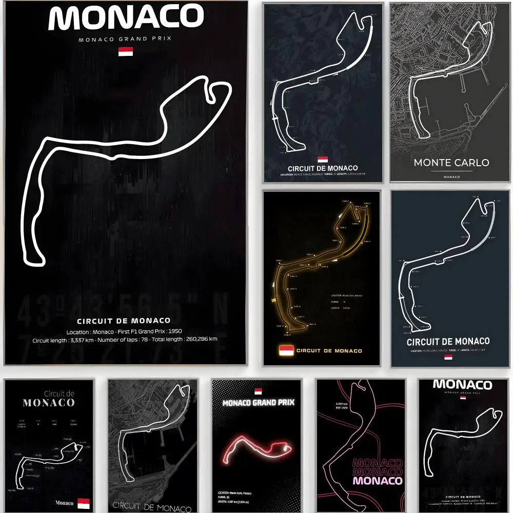racing track c-circuit de monaco Poster Classic Wall Art  Home Decor  Peel and Stick Unframed