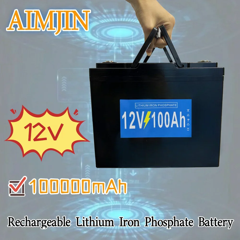 

12V 100Ah Rechargeable LiFePO4 Battery Pack with high capacity and power suitable for outdoor portable backup power supply