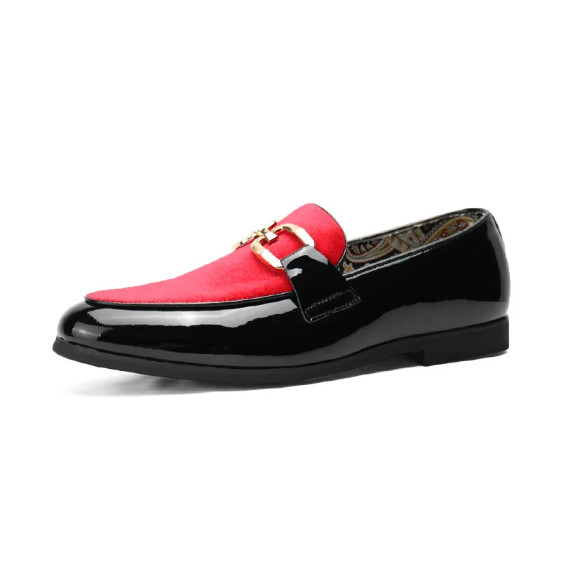 Men\'s Casual Leather Shoes Mens Fashion Patchwork Party Wedding Loafers Moccasins Men Slip-on Light Comfortable Driving Flats