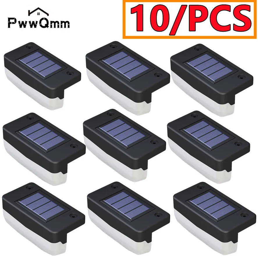 PwwQmm LED Solar Stair Lamp Outdoor Fence Light Garden Lights Pathway Yard Patio Steps Lamps Solar Night Light IP65 Waterproof