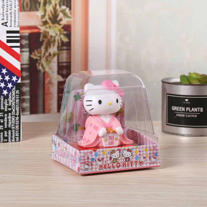 Sanrio Hello Kitty Cute Car Solar Slug Decorations Kawaii Desktop Home Accessories Car Dashboard Decoration Car Accessories Toys