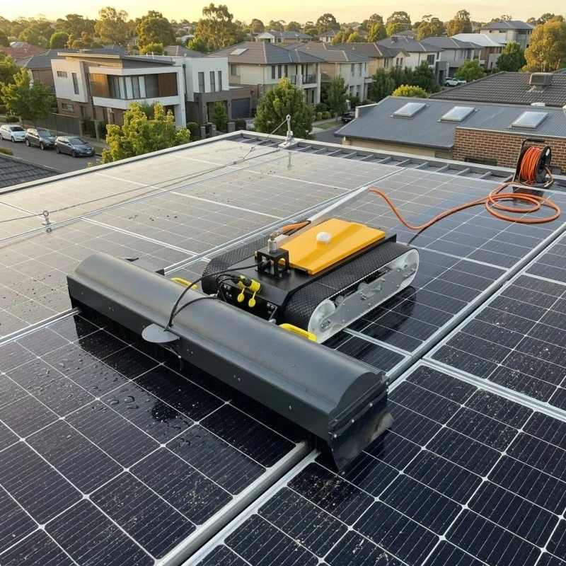 Remote Control Crawler Solar Panel Cleaning Robot PV Cleaner Waterproof  for Solar Farm Station Maintenance