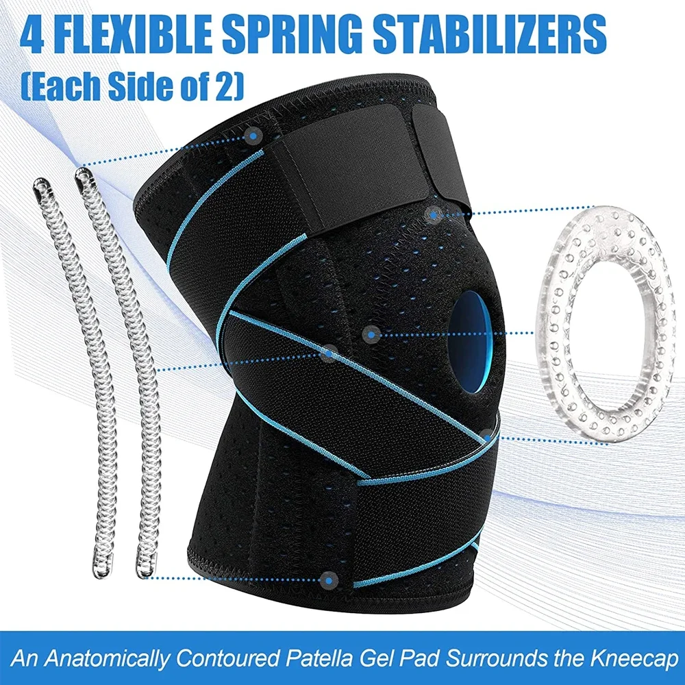 1 PCS Knee Braces for Knee Pain with Side Stabilizers, Effective Relieves Meniscus Tear, LCL, MCL, Arthritis, Joint Pain Relief