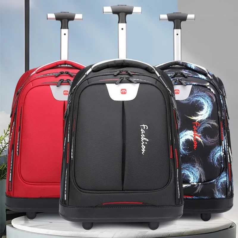 

School Trolley Backpacks with wheels Large Wheels Teenagers Travel Wheeled Backpack Bag Children School Bag Rolling Backpack