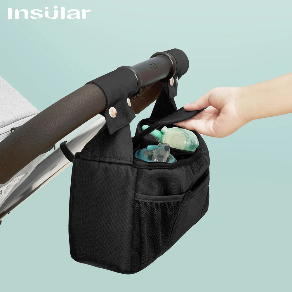 Portable Stroller Bag High Capacity Organizer Waterproof Diaper Bag Multi-function Separated Mommy Hanging Nappy Bag