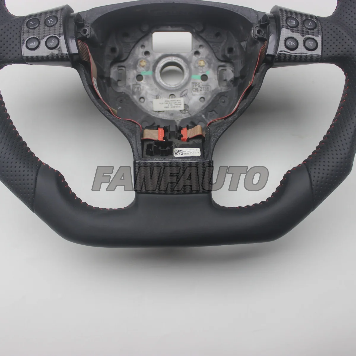 Volante de repuesto de fibra de carbono Real con cuero para VW Volkswagen Jetta Mk5 Golf 5 GTI R32 EOS Passat B6 Bora Caddy