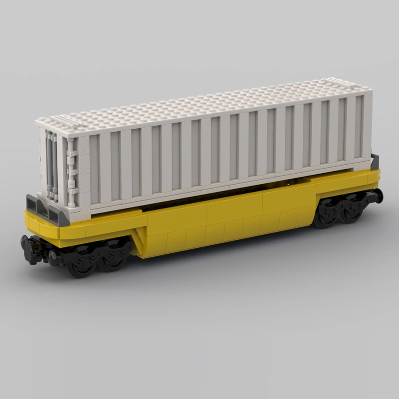 Modelo de coche urbano, ladrillos de construcción MOC, contenedor de tren ferroviario, tecnología Modular Vagon, regalos de vacaciones para niños, traje de juguetes para montar