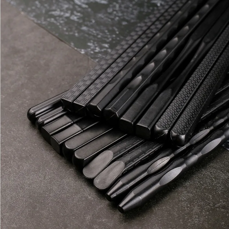 Japanese Sushi Cuisine Pointed PPS Alloy Chopsticks Restaurant Restaurant High Temperature Resistant Black Chopstick Set