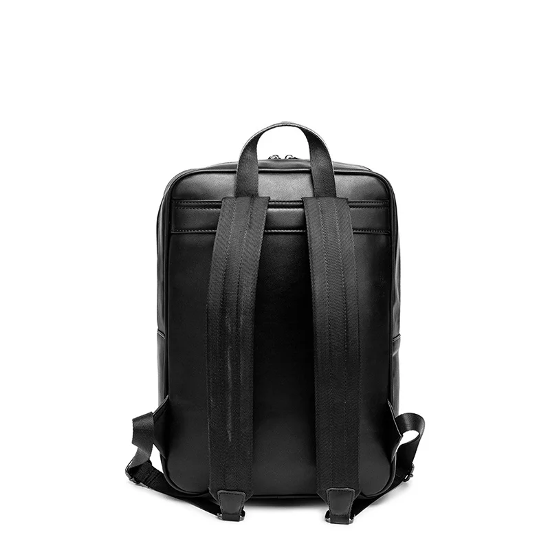 Imagem -03 - Bolsa de Ombro Tecida Multifunções para Homens Mochila de Negócios Casual Mochila de Couro de Grande Capacidade Alta Qualidade Nova Moda