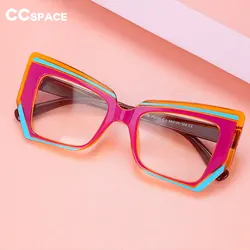 56416 Women Luxury Designer Color Stitching Eyeglasses for Ladies Anti Blue Light Blocking Glasses Frame Optical Frame