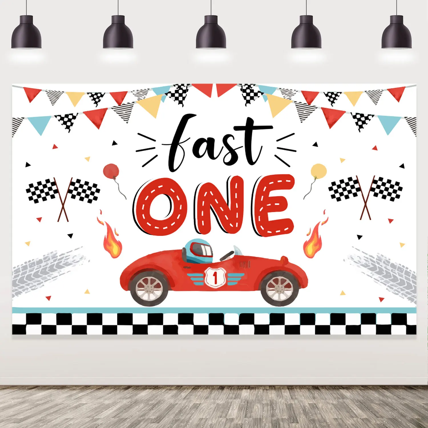 Rennwagen schnell ein Geburtstag Dekoration Rennwagen schnell eine Kulisse für Rennwagen 1. Geburtstags feier liefert