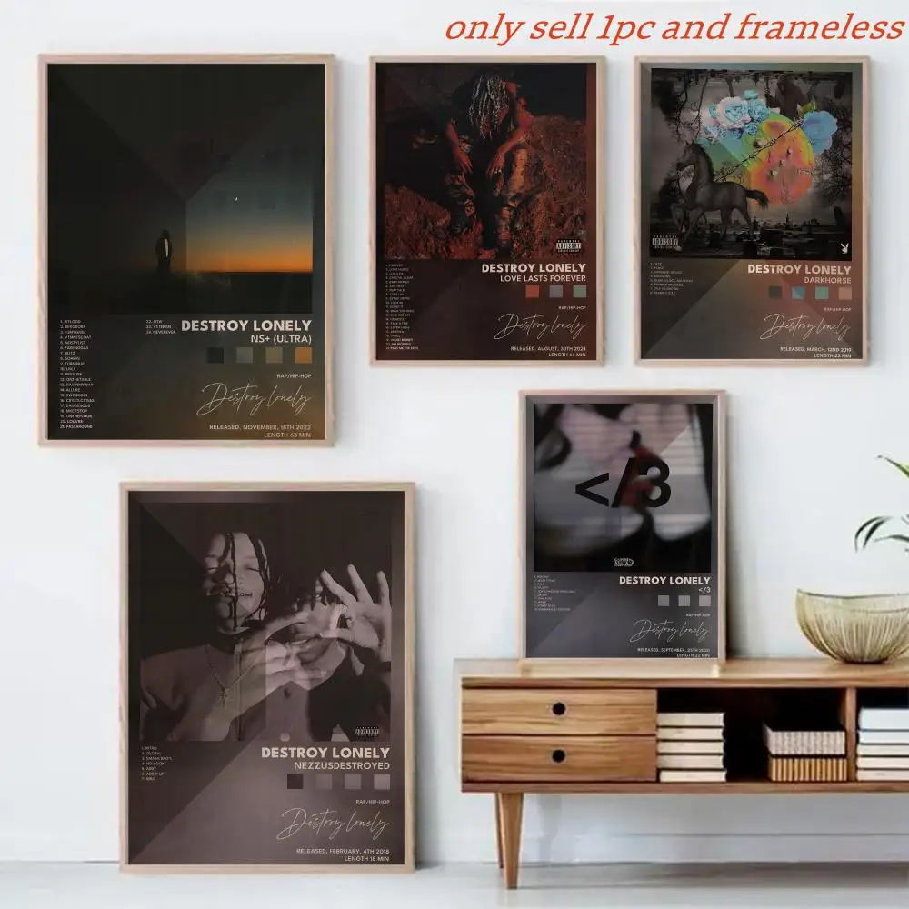 Rapper Singer D-Destroy Lonely Poster Canvas Mural For Interior Walls Crease-Free Beautiful For Living Room Bedroom