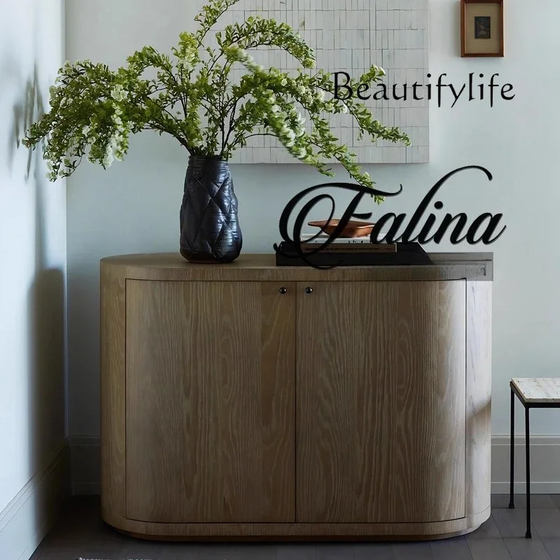 

WM American retro entrance cabinet facing the door, living room log wind shoe cabinet integrated wall decorative cabinet