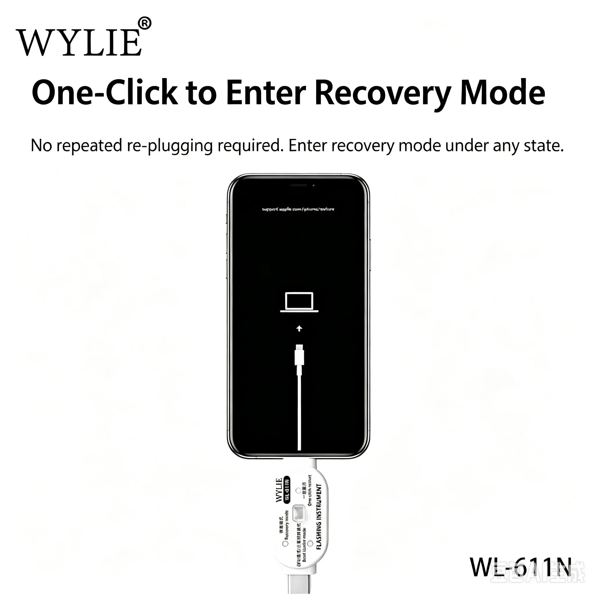 WYLIE WL-611N Flashing Device with Type-C/L Interface for IP Android Repair Recovery Mode DFU Mode Download Mode Restart Tools