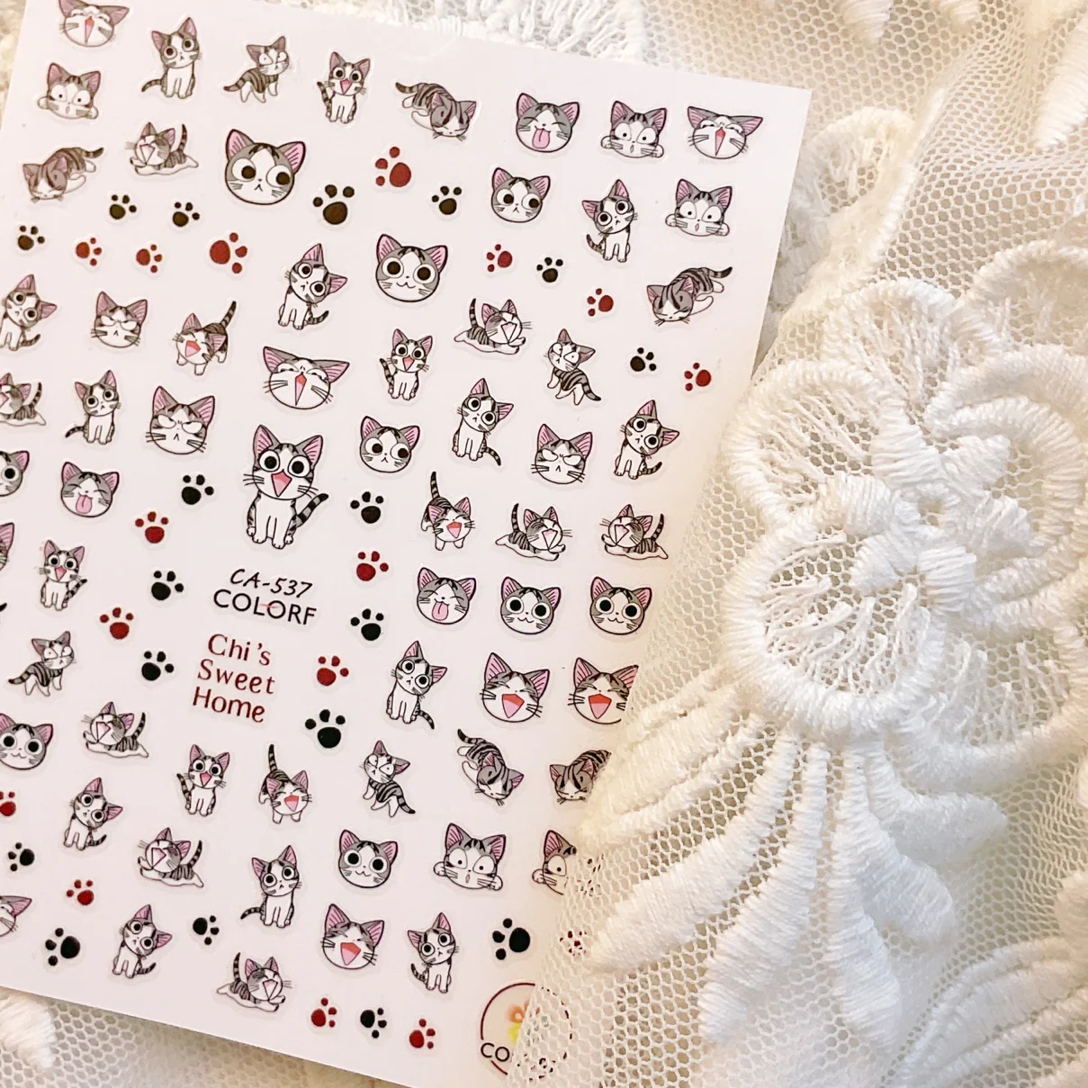 

1 Sheet New Instagram Cute Cat Children Fun Graffiti Cartoon Cat Sweet Cool Cartoon Cute Animal Nail Stickers Fashion Design DIY