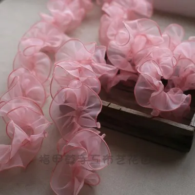 1Meter 10cm wide Green Pink White Burgundy Organza ruffle Lace Trim DIY Handmade Accessories Baby Clothes