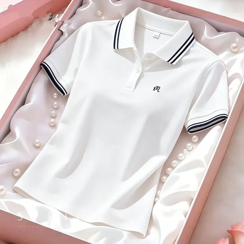 Korean Authentic Golf Short Sleeve Women Golf Wear2026Summer New Polo Shirt Outdoor Quick-dry Sports Tee Women Golf Clothing
