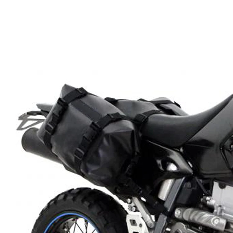 Logotipo personalizado de alta calidad 28L TPU impermeable negro motocicleta alforja suave bolsa lateral de sillín de calidad para viajes ciclismo