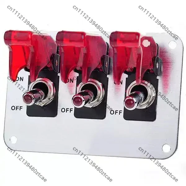 DC12V 20A Racing Combined Toggle Switch Panel With Red LED Indicator Light Auto Modification Control Accessory