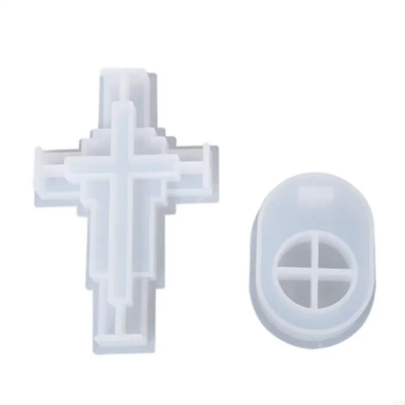 24TD Unique for Cross Holder Molds Resin Epoxy Casting Mold for DIY Candlestic