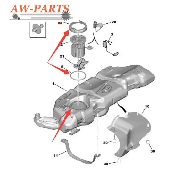 Fuel Tank Seal Pump Top Ring Cover 153130 153141 9633283880 for Peugeot Citroen 307 206 207 Sega Triumph Car Accessories