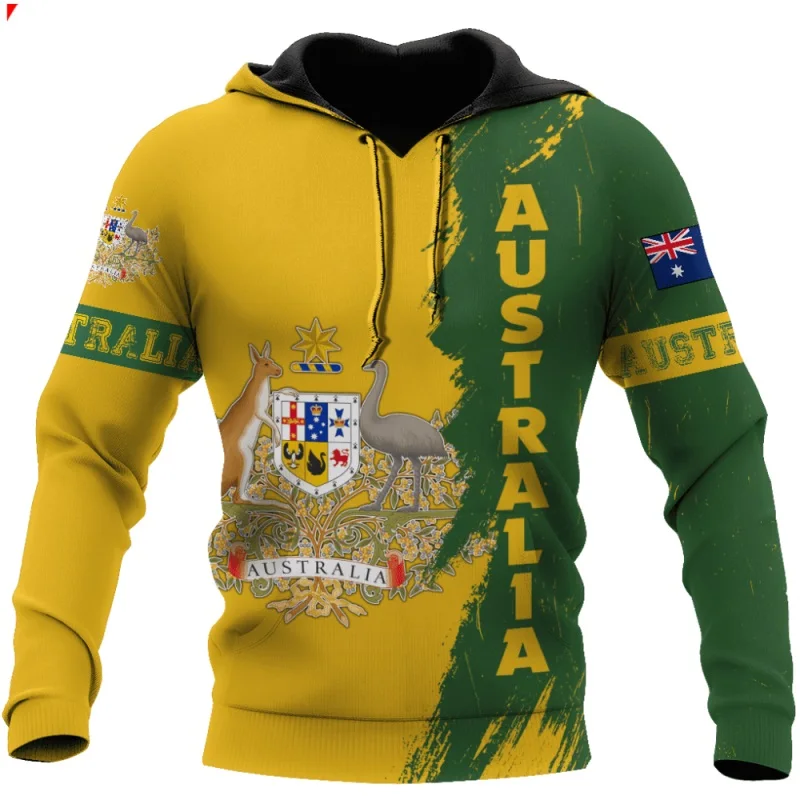 

All Over Print Australia National Flag Hoodies For Men Women Spring Autumn Plus Size Pullover Sweatshirt Mens Sport Tracksuit