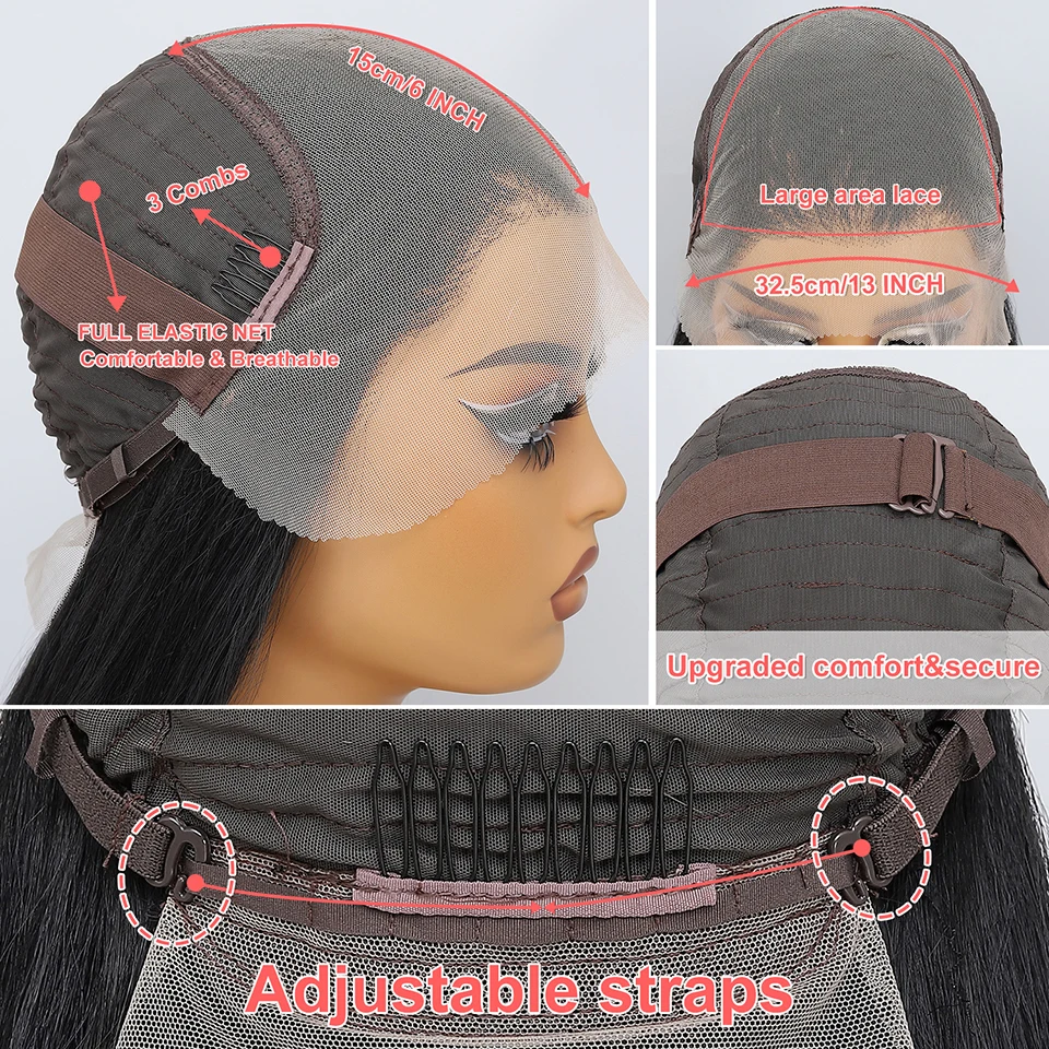 Parrucca frontale in pizzo sintetico super lungo HD 13X6 Parrucca in pizzo naturale pre-pizzicata in fibra resistente al calore da 40 pollici per le donne