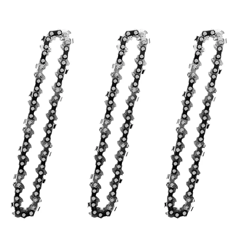 AC88-3Pcs 4-Inch 1/4 Inch Guide Saw Chain Mini Chainsaw Chain For 4 Inch Cordless Electric Protable Battery Handheld Chainsaw